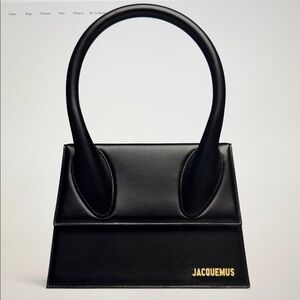 Jacquemus Black Large Chiquito Bag with Gold Accents